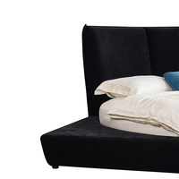 Mobilier moderne italien pour chambre à coucher Lit circulaire en tissu avec cadre en bois Lit d'hôtel rond double king size en velours de luxe