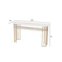 Table de Manucure Dorée de Luxe Personnalisée en Métal pour Salons de Manucure, Services de Spa des Ongles, Chambre, Salon et Centre Commercial