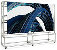 Support d'écran LED modulaire en profilé aluminium, support mural vidéo mobile avec roulettes pour écran d'affichage extérieur