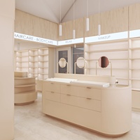 Aménagement intérieur de boutique de cosmétiques de luxe, présentoirs cosmétiques sur mesure, meubles de magasin de beauté rose