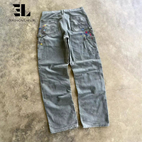 Pantalon de travail LARSUR en toile de canard épaisse, double genouillère, style charpentier, pour peintre, avec éclaboussures de peinture, en sergé tactique, pour homme