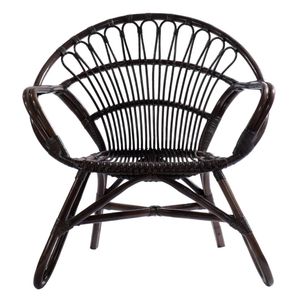 Fauteuil en rotin brun foncé moderne, chaise paon en osier de luxe pour extérieur, jardin, patio, balcon, fauteuil d'appoint artisanal - Product Image 4