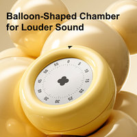Küchen-Ballontimer aus Kunststoff mit Mechanischem Alarm und Magnetischer Tischbefestigung für Kochen, Lernen und Zuhause