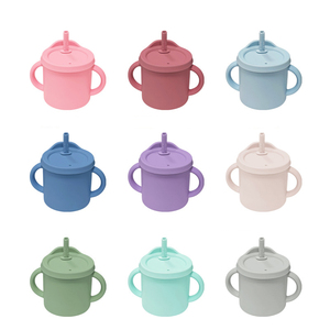 Gobelet d'apprentissage pour enfants en acier inoxydable 304 avec couvercle en silicone anti-fuite sans BPA, gobelets à bec pour bébés avec paille - Product Image 3
