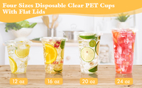 Gobelets en plastique PET jetables personnalisés avec logo, transparents, écologiques, 12 oz, 95 mm, pour matcha latte, café glacé à emporter - Acheter des gobelets en plastique