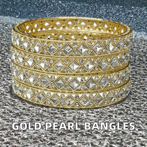 Bracelets tendance de haute qualité plaqués or 24 carats avec perles d'imitation, pour mariages et fêtes, prix de gros premium - Product Image 2