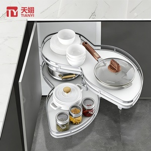 Space Saving Kitchen Cabinet Blind <b>Corner</b> Solution with Pull Out Swing Tray and Modern Magic <b>Corner</b> Organizer Drawer <b>Basket</b> - Product Image 1