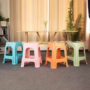 Pearl River Glossy surface Tall Square Plastic <b>Stool</b> Stackable Space-Saving Design Household Dining <b>Stool</b> for Home & <b>Office</b> - Product Image 5