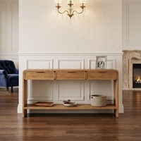 Ensemble de meubles de salon modernes et luxueux, table d'entrée, console en bois de noyer avec 3 tiroirs