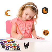 Autocollants d'Halloween pour le commerce extérieur, motifs mignons de crâne et de citrouille, adhésifs, pour sceller les sacs de bonbons et décorer les boîtes de biscuits, 8 pièces, 3,5*7cm