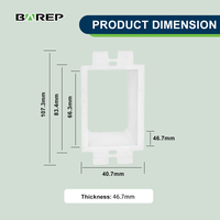 Boîtier d'extension BAREP 1 module en PVC, homologué ETL UL 514C UL94 V2, en plastique blanc pour câblage de prises et interrupteurs électriques standard américains