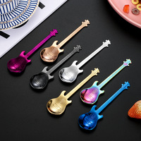 304 acier inoxydable cuillère guitare café remuer barre de glace barre de musique cuillère tasse Scoop en gros