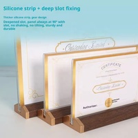 Support de table en bois transparent en acrylique écologique, format A4/A5, double face, pour affichage de menu, panneau d'affichage de bureau