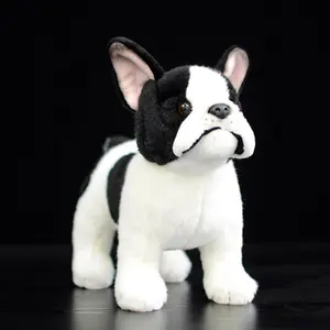 Ayakta fransa Bulldog Chihuahua peluş oyuncak yumuşak gerçekçi dolması hayvan