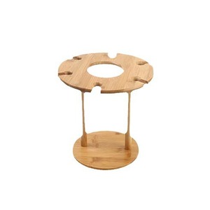 Estante de Bambú para Copas de Vino con 6 Orificios para 2 Botellas y 4 Copas con Función de Exhibición - Product Image 5