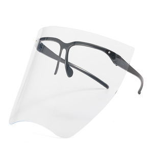 <b>Protective</b> Face <b>Shield</b> With Eyeglass Frame Transparent Anti Fog Visor For Splash Protection And Wind Sand Defense - Product Image 5
