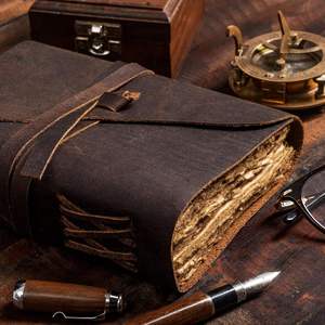 Vintage Genuine Leather Journal <b>A5</b> <b>Diary</b> Notebook Handmade Deckle Edge Paper Leather Writing Planner Sketchbook Personalized - Product Image 3
