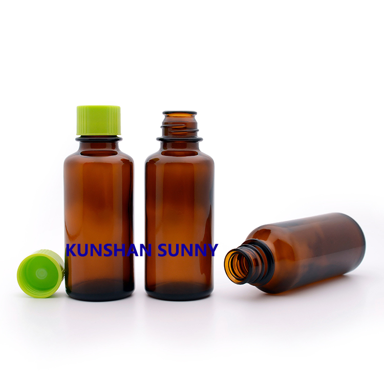 amber bottle+light green cap