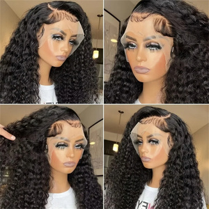 Proveedor de pelucas de cabello humano con encaje frontal de onda de agua 12A, pelucas rizadas frontales negras naturales de cabello crudo brasileño virgen para mujeres negras - Product Image 4