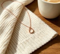 Collier Minimaliste Ouvert en Acier Inoxydable 316L Plaqué Or, Étanche et Inaltérable, pour Femme