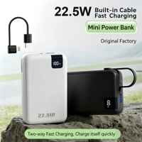 Batería Externa Portátil de 10000mAh en Oferta, con Carga Súper Rápida de 22.5W/35W, Cables Integrados, Diseño Delgado, Impresión de Logotipo
