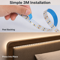 Bande lumineuse LED 24V 2835 240 LED par mètre 15mm IP20 3000K Blanc chaud Ra80 Télécommande Dimmable SDCM5 Rouleau de 5m