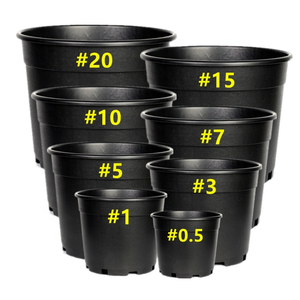 1 2 3 5 7 10 15 Gallon Pot Wholesale Round Black Hdpe Blow Molded Plastic Nursery Pot For Nursery Plants