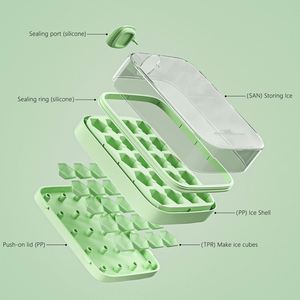 Moule à glaçons sphériques en silicone de qualité alimentaire pour l'été, bacs à glaçons en treillis pour cuisine, congélation rapide, démoulage facile, café, jus, whisky - Product Image 2