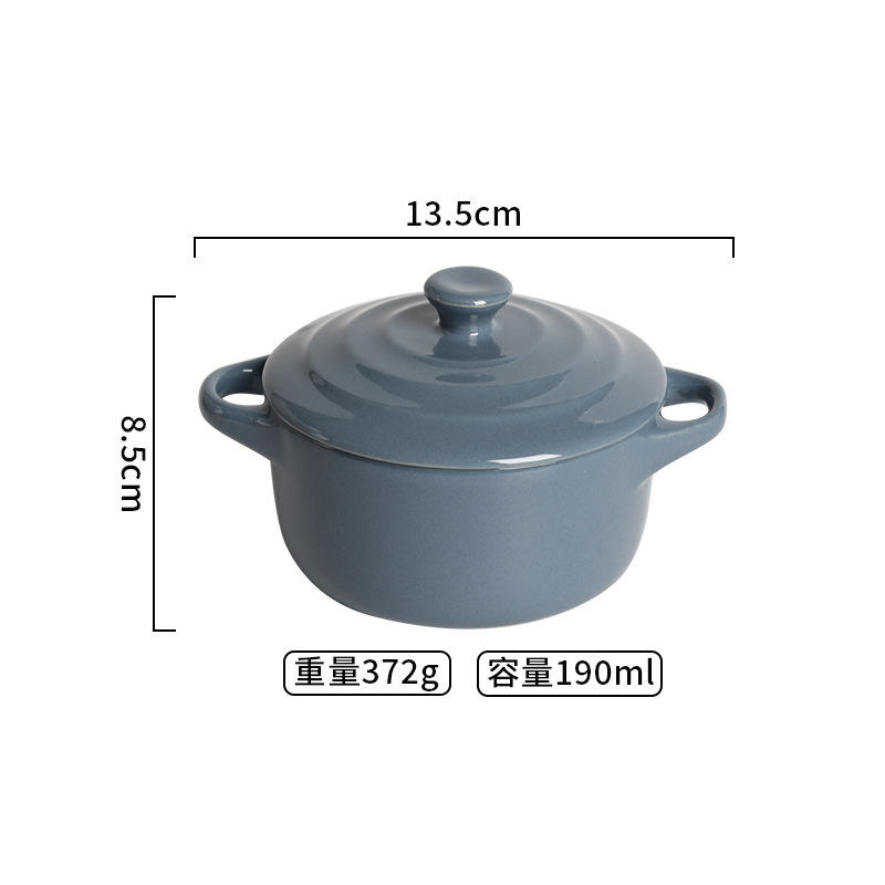 Petite tasse à soupe binaurale-gris bleu