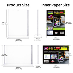 Dọc 8.5x11 rõ ràng hiển thị bảng đứng hai mặt t hình dạng tờ rơi chủ nhựa giữ giấy nhà văn phòng menu bán lẻ hiển thị - Product Image 3
