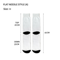 Chaussettes personnalisées avec logo imprimé, chaussettes de sport en polyester vierges pour sublimation, chaussettes blanches à col ras du cou pour sublimation