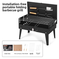 Barbecue pliant portable pour camping en extérieur, modèle HK-001, léger (2,4 kg), idéal pour les stands de rue