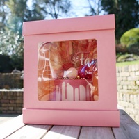 Boîte à gâteau rigide sur mesure KinSun avec fenêtre, gaufrage, revêtement UV, carton recyclé, couleur/logo personnalisés, qualité alimentaire pour gâteaux/pains
