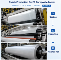 Rouleau de tissu en bâche PP 100% recyclable, imperméable, haute résistance, léger, anti-UV, pour couverture de tente, bâche de chargement, tissu industriel