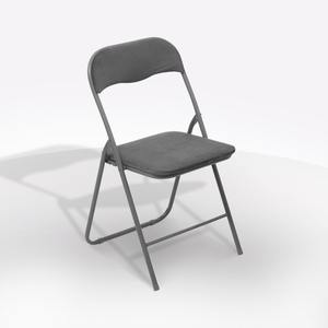 Sedia Pieghevole in Velluto Grigio - Product Image 1