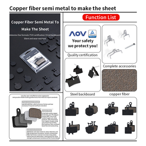 ESLNF耐摩耗性自転車ブレーキパッドセミメタリック自転車ディスクブレーキパッドMtbブラックサイクリングバイク部品 - Product Image 4