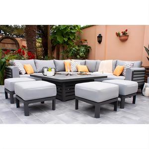 <span class=keywords><strong>Antigua</strong></span> Sitzgruppen moderno negro aluminio patio trasero muebles al aire libre sofá conjunto Patio muebles de exterior para jardín con mesa elevadora - Product Image 5
