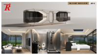 Capsule spatiale préfabriquée, structure modulaire en acier pour hôtel, glamping, complexe hôtelier