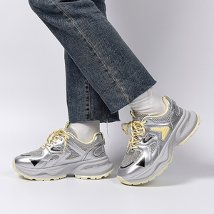 Sneakers da Donna con Suola Spessa, Traspiranti, con Lacci, Stile Casual da Corsa, Tomaia in <span class=keywords><strong>Pelle</strong></span> Sintetica - Product Image 4