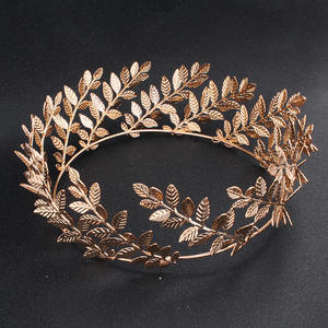 Couronne de mariée haut de gamme européenne et américaine, branche d'olivier tridimensionnelle, corolla d'elfe, design créatif, en alliage, coiffe de mariage - Product Image 4