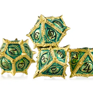 DND Polyhedral Metal Dice Set Customized Logo New Product Factory Wholesale Dnd Dice Set For D D RPG Game Dragon's Eye Dnd Dice
