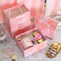 Boîte d'emballage de tasse en verre de luxe personnalisée, carton rigide, tasse à café en céramique nordique légère, coffret cadeau, emballage avec mousse