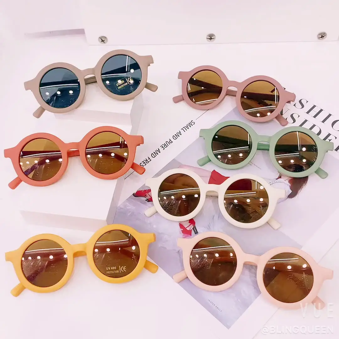High Quality Round Frame Retro Metal Children's Sunglasses Korean Trendy Baby Sunglasses Street Shooting Fashion Glasses