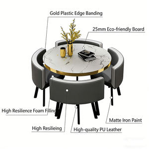 Ensemble de <span class=keywords><strong>table</strong></span> et de chaises rondes créatives, bureau de réception minimaliste pour café, salon de thé, salon - Product Image 4