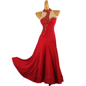 Abito da <span class=keywords><strong>ballo</strong></span> moderno di lusso leggero con strass, professionale per valzer, abito lungo a grande ampia gonna per esami artistici, competizioni e performance - Product Image 5