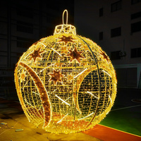 Boule de Noël géante à LED IP65, motif lumineux, grande décoration de Noël sphérique, lumière extérieure étanche, affichage pour centre commercial