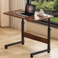 Bureau d'ordinateur moderne à roulettes, petit, avec rangement, en bois, pas cher, mobile, pour la maison, le bureau, l'étude