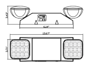 창고용 LED 비상등 배터리 백업 두 개의 조명 조절 가능한 사각형 조명 924 인증 3년 보증 - Product Image 2