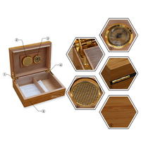 Portable mini argent or thermo hygromètre numérique pour boîte à cigares hygromètre cave