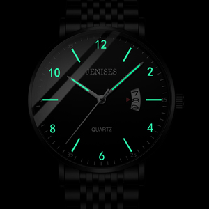 Orologio da Uomo Elegante in Acciaio Inossidabile, Movimento al Quarzo, 40mm, Impermeabile 3BAR, Luminoso, Cinturino in Pelle, Design Semplice e Lussuoso - Product Image 4